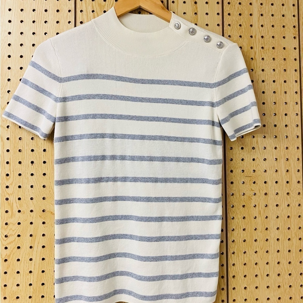 Talbots Ivory Mock Neck Top